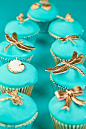 Tiffany & gold cakes