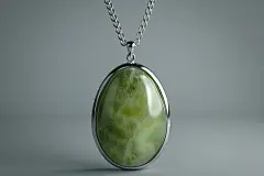 华贵的古董玉石翡翠项链摄影图片