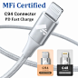 Amazon.com：USB C 转闪电电缆 6 英尺 2 件装，iPhone 充电器电源线 MFi 认证编织快速 iPhone C 型充电线，兼容 iPhone 12 Pro Max Mini X XS XR 11 Pro 8 Plus 10 7 6 SE，iPad 8th：电子产品
