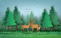 e181童趣折纸剪影幼儿园黑板校园活动海报环保矢量AI网站设计素材-淘宝网