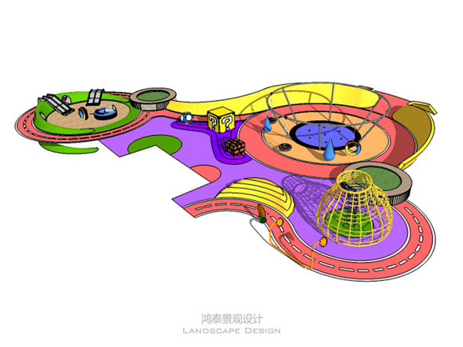 草图大师儿童游乐园小区室外户外健身器材运动场地设施su素材模型淘宝