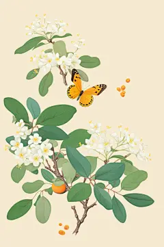 AI数字艺术秋季桂花插画-众图网