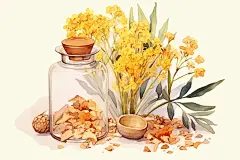 板蓝根中草药药材插画