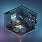 Isometric 3D Living Room on Behance