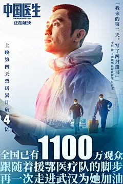 电影《中国医生》观影人次 弹幕海报