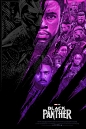 Black Panther Officially Licensed Screen-Print : I had the privilege of working once again with my friends at Grey Matter Art on an officially licensed Marvel Black Panther screen-print. Ten colors, with split-fountain and gloss overlay on black paper, ma