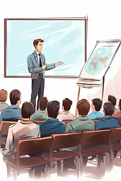 老师上课教育校园扁平风插画