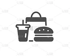食品外卖图标。餐顺序的迹象。向量