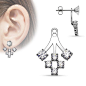 FreshTrends Round Clear Cubic Zirconia Cluster Earring Jacket