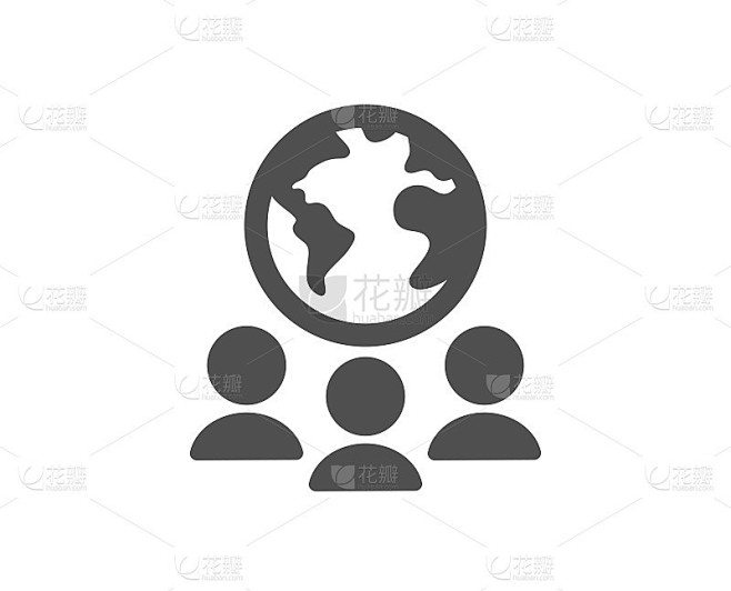 全球业务图标。国际外包集团签约。向量