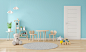 可爱儿童房间婴儿室内家居电商展示场景背景海报高清JPG图片素材