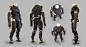 Faceless Robot Police force unit