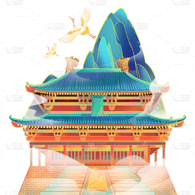 中国风-国潮建筑元素贴纸3