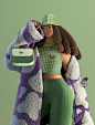 3D abstract Character Clothing Fashion  hair marvelous product design  Render Style