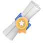 Scroll certificate  3D Icon