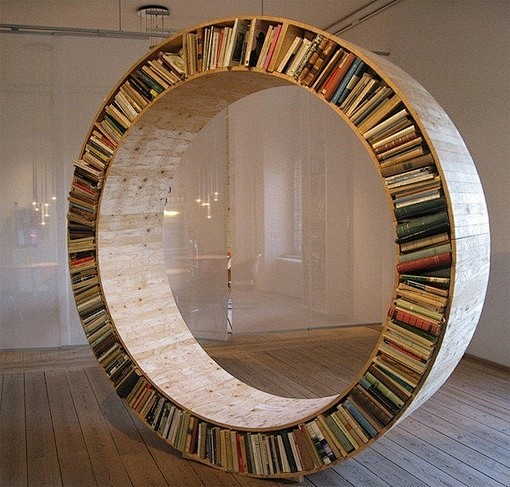圆轮书架。