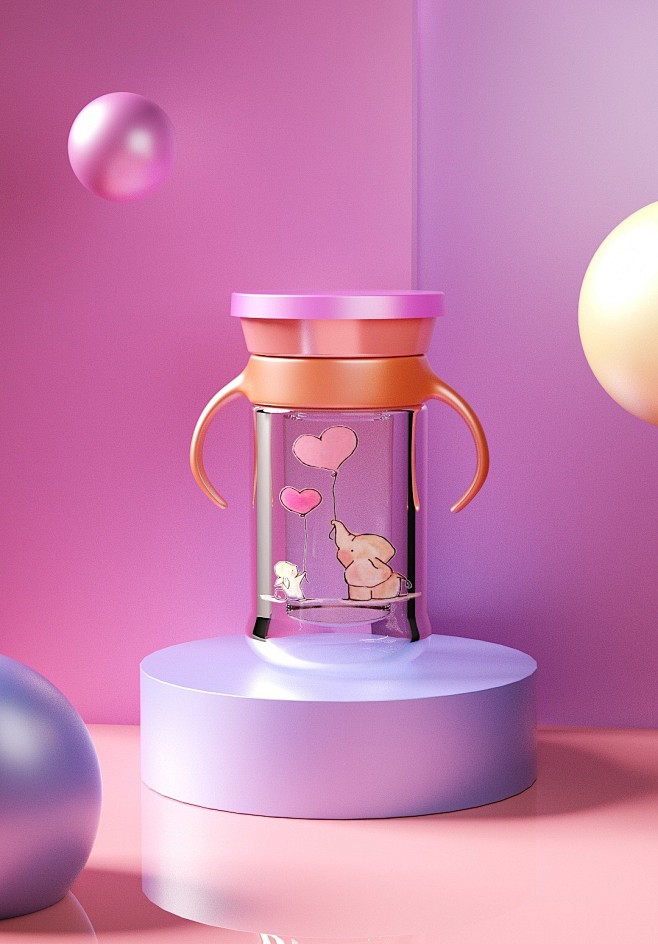 奶瓶/口红/化妆品C4D产品建模渲染练习