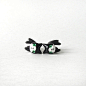 Two earrings - black white cats - polymer clay jewelry - hand painted stud earrings - fake plugs