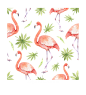 水彩 花圈 热带雨林 动物 植物 鸟类 烈火鸟 冰淇淋 PNG免抠图 pattern 2