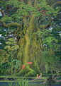 34x24 HUGE Secret of Mana SNES Cover art tree scene Wall Mural