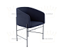 北欧创意时尚单人餐椅半圆形金属布艺书桌椅设计师弧形酒店沙发椅-淘宝网