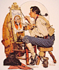 插画大师 诺曼.洛克威尔（Norman Rockwell，1894年2月3日－1978年11月8日）是美国在20世纪早期的重要画家及插画家，作品横跨商业宣传与爱国宣传领域。他一生中的绘画作品大都经由《周六晚报(Saturday Evening Post)》刊出，其中最知名的系列作品是在1940和50年代出现的