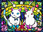 兔毛花札。-----日本画师usao（兎尾@taiga15）的动物插画。