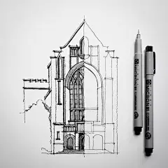 走走画画，用针管笔记录沿途的风景