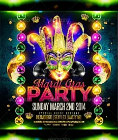Mardi Gras 4 Preview 欧美风海报模板源文件下载