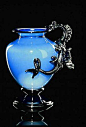 Blue Dragon Vase -Bernard Katz Glass