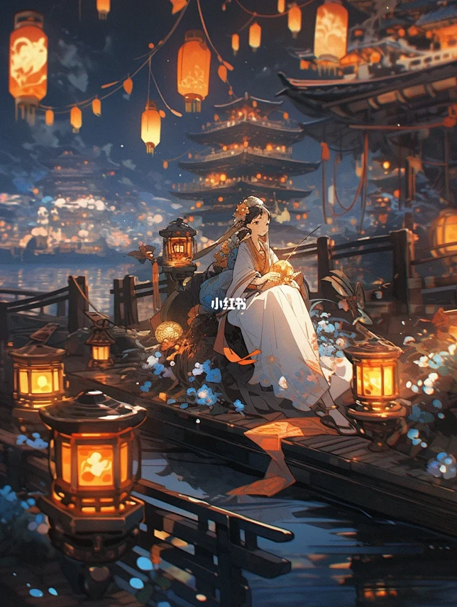 AI中式奇幻古城游戏原画概念参考