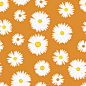 无缝的雏菊矢量图在橙色的背景矢量图素材-图片ID：122653994