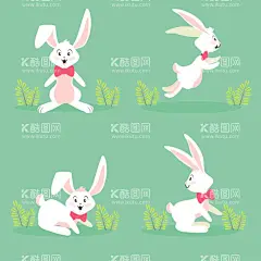 卡通可爱兔子  - 源文件下载【酷图网】卡通可爱兔子,可爱兔子,小兔子,卡通,手绘,矢量图