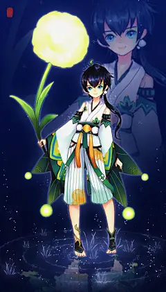 阴阳师手游 萤草  同人图 插画 壁纸 | 【阴阳师】一只性转的萤草爸爸 | 半次元-第一中文COS绘画小说社区