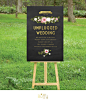 木板迎宾牌。来自：婚礼时光——关注婚礼的一切，分享最美好的时光。#婚礼布置##迎宾牌#