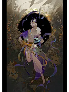 敦煌男子飞天插画