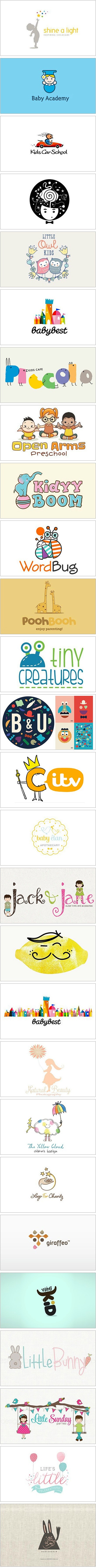 一组儿童节元素的Logo设计