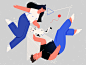 Triangle character design design tingle geometry illustration triangle cat woman man couple