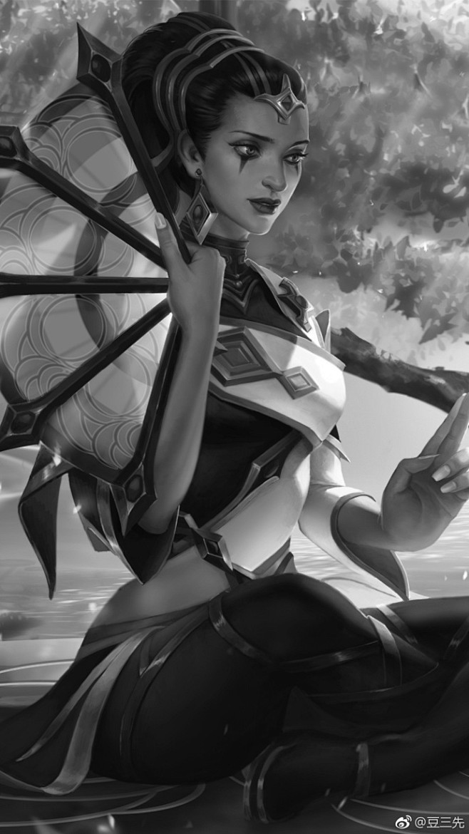 英雄联盟天启者卡尔玛去年扇子妈的一些绘画过程分享67676767