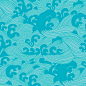 日系日式和风海浪波浪印刷填充图案纹理插画抱枕墙贴纸窗帘平面包装设计背景矢量素材