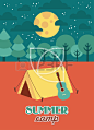 summer camp card design. vector illustration