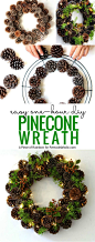 If you've got an hour, you can make this beautiful winter pine cone wreath! Gather some pinecones and a few sprigs of greenery and follow this tutorial from A Piece of Rainbow on Remodelaholic.com: 