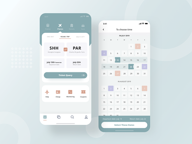 Flight ticket UI des...
