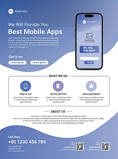 简约扁平商务企业宣传单页AIGC
