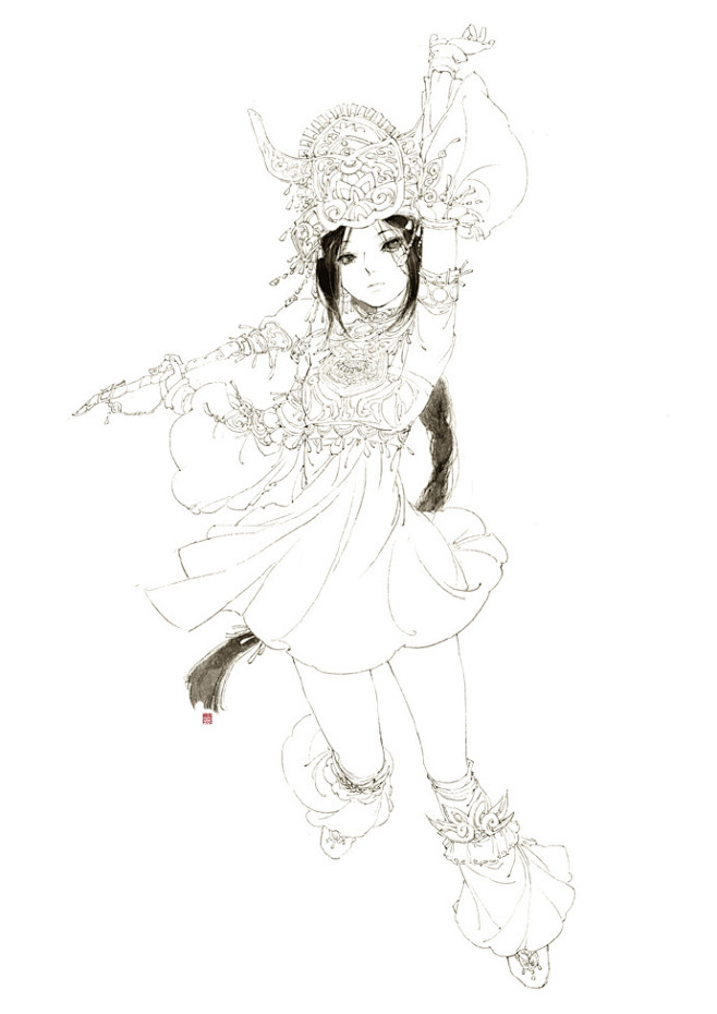 练线条！圣蝎使阿幼朵。 ​​​​