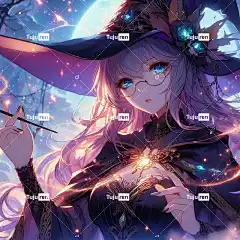 Ai产生的 女士 魔法 巫婆 动画片 特点 漫画 想要 背景