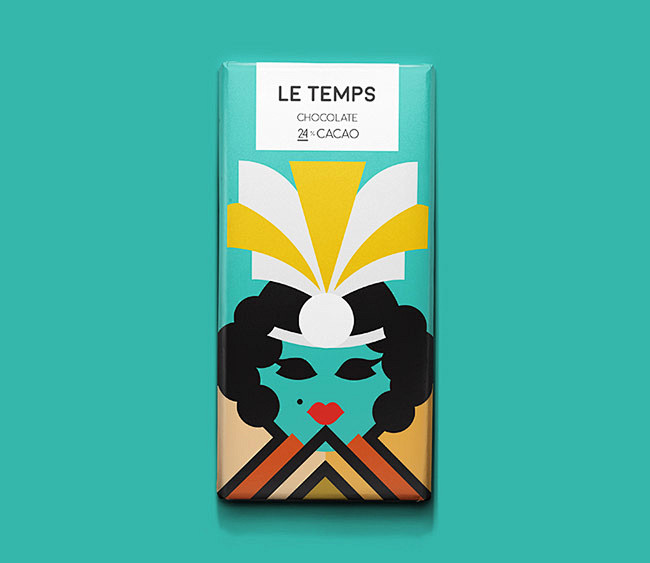 Le Temps巧克力时尚插图版包装设计...