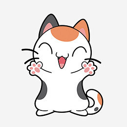 矢量可爱的三花猫