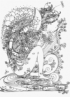 贝壳女孩❤️艺术采集到黑白线稿装饰画