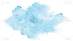 摘要现代设计，蓝云水彩斑斓，白底手绘。用于装饰设计卡片、横幅、海报、封面、小册子、墙体艺术的艺术载体